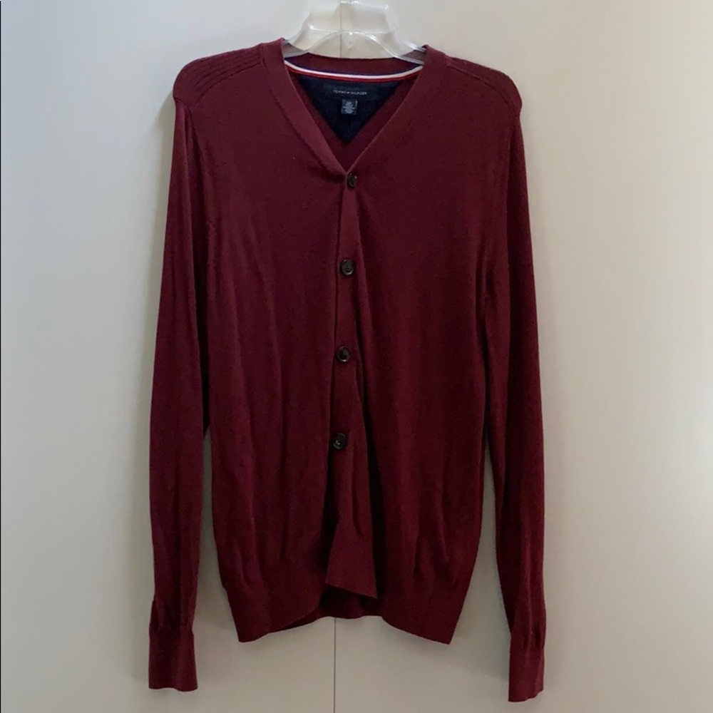 Men’s button down designer sweater.